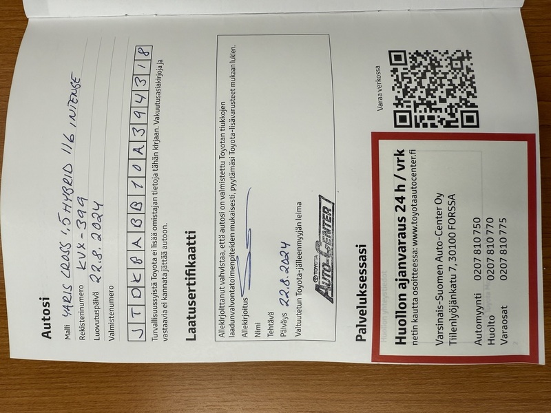 Toyota Yaris Cross vaihtoauto