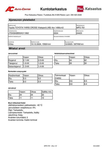 Toyota Yaris Cross vaihtoauto