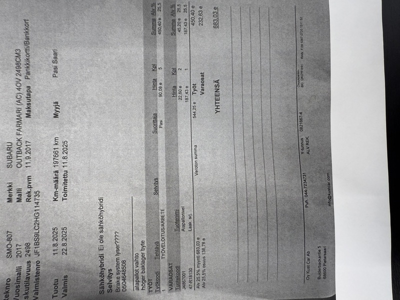 Subaru Outback vaihtoauto