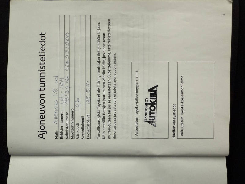 Toyota Avensis vaihtoauto