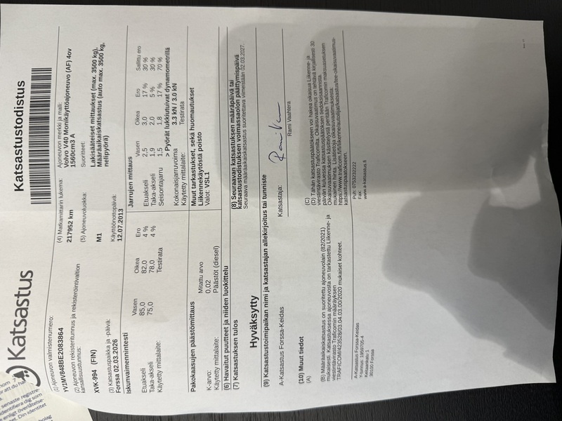 Volvo V40 vaihtoauto