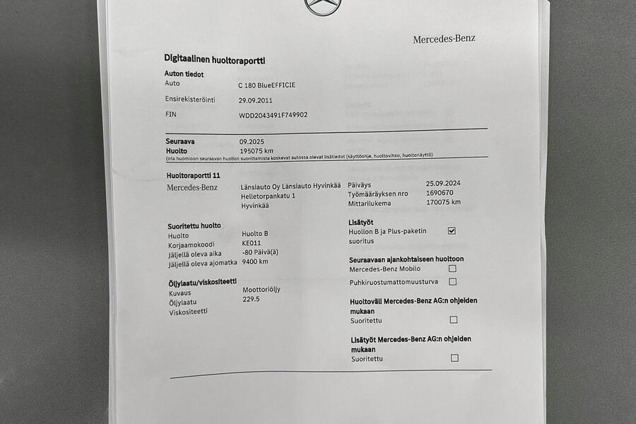 Mercedes-Benz C vaihtoauto