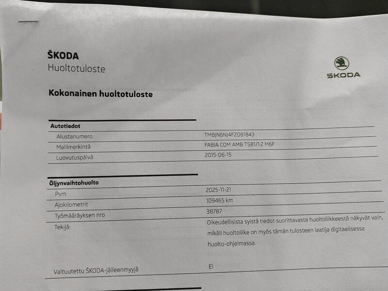 Skoda Fabia vaihtoauto