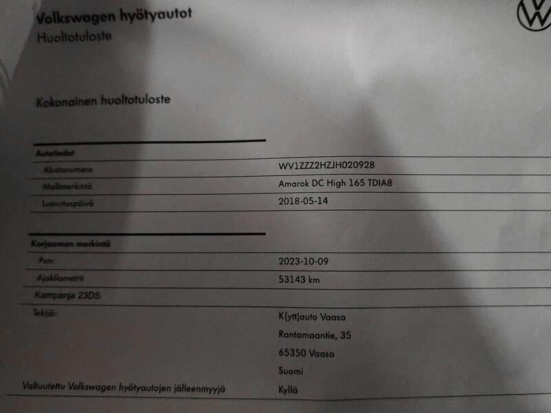 Volkswagen Amarok vaihtoauto