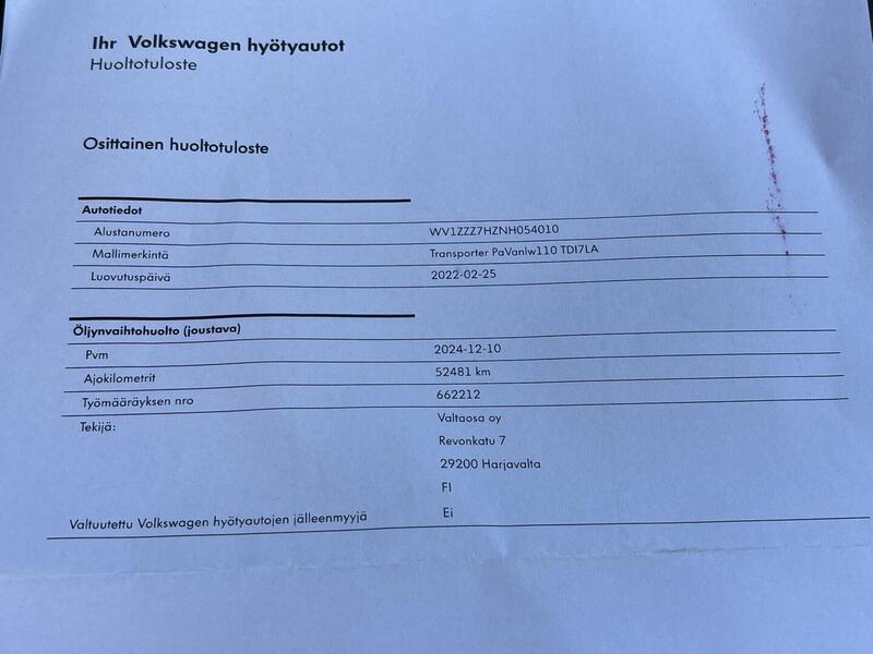 Volkswagen Transporter vaihtoauto