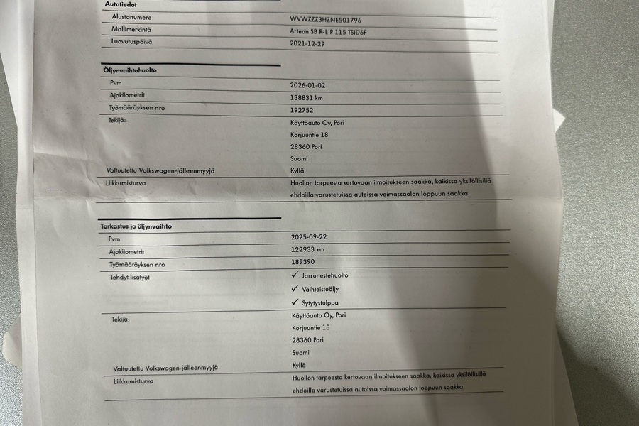 Volkswagen Arteon vaihtoauto