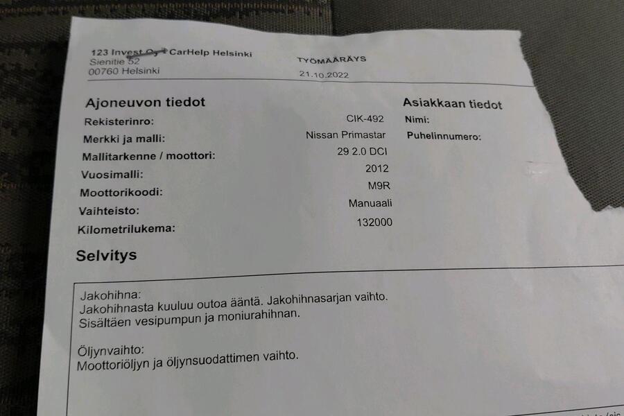 Nissan Primastar vaihtoauto