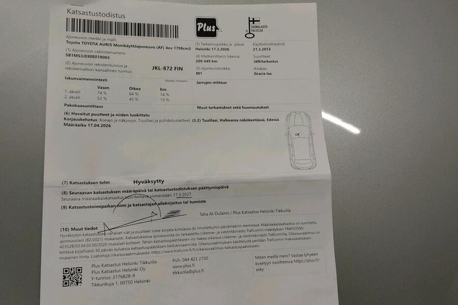 Toyota Auris vaihtoauto