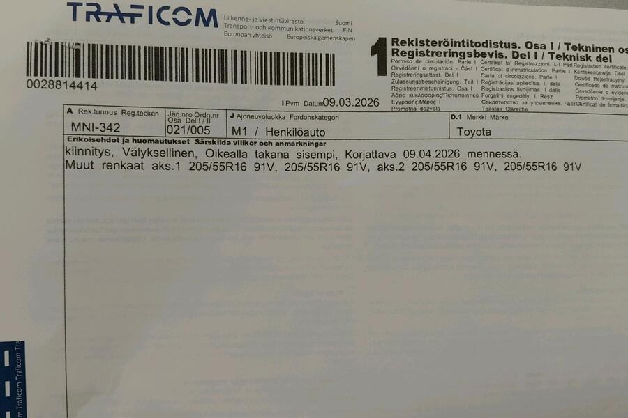 Toyota Avensis vaihtoauto