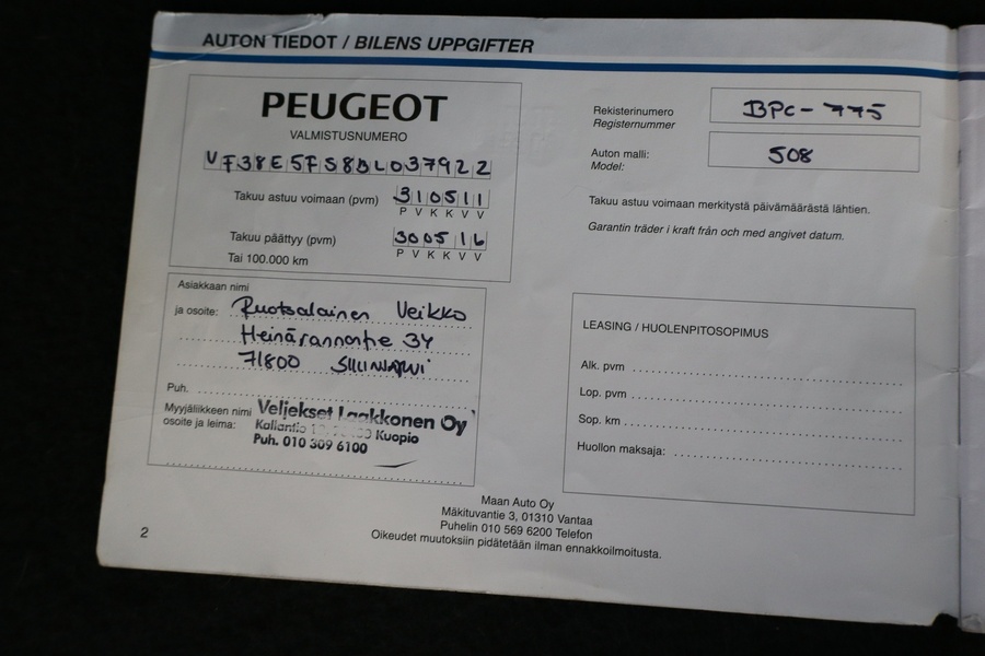 Peugeot 508 vaihtoauto