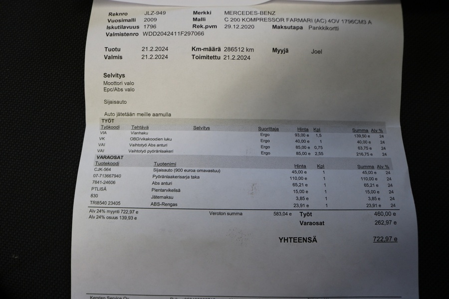 Mercedes-Benz C vaihtoauto