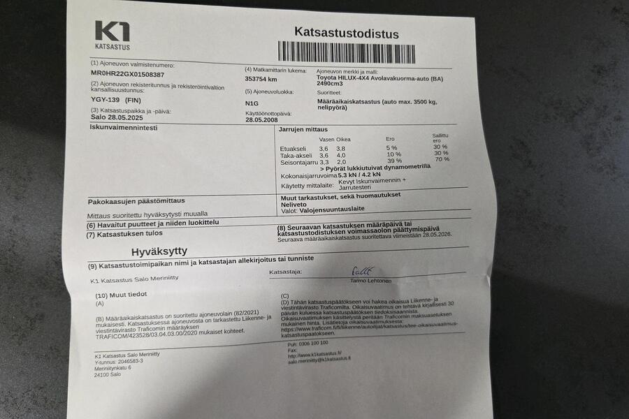 Toyota Hilux vaihtoauto