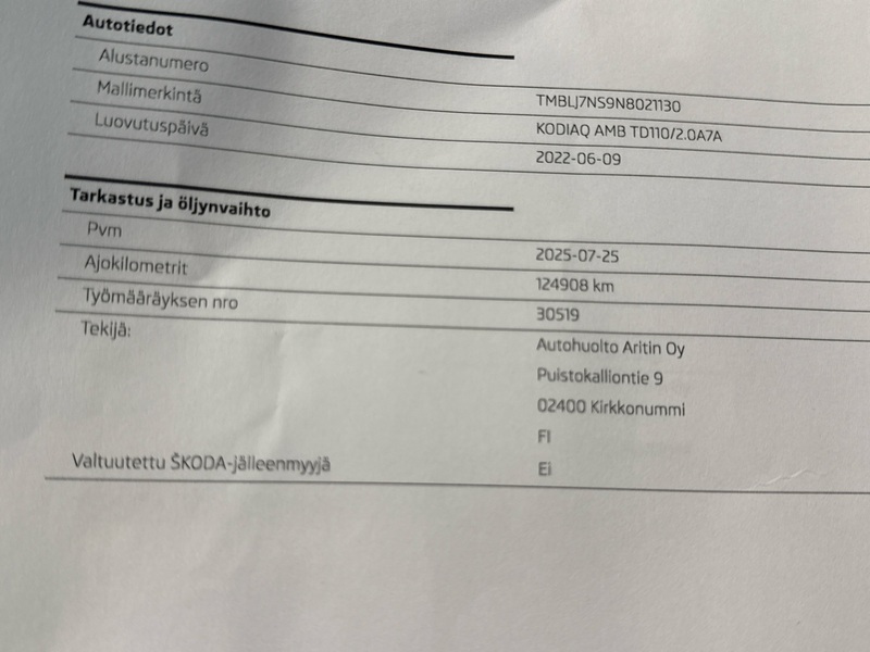 Skoda Kodiaq vaihtoauto