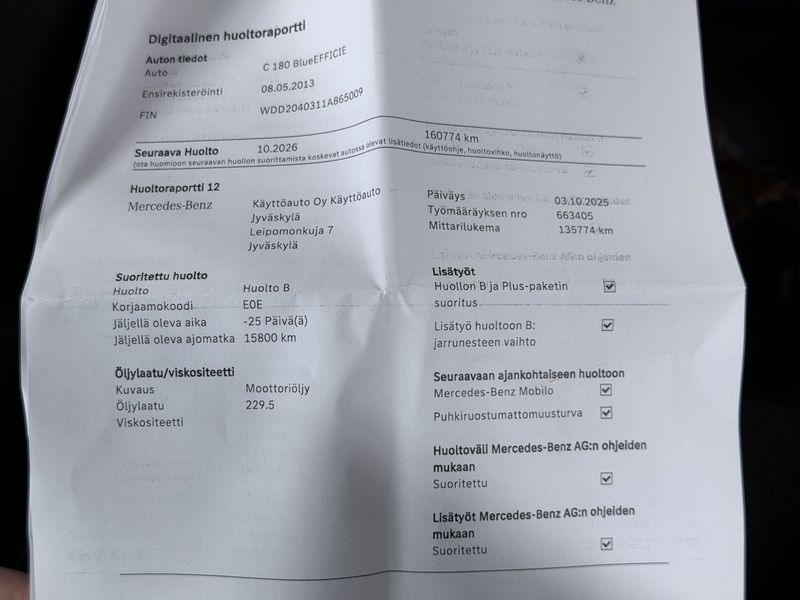 Mercedes-Benz C vaihtoauto