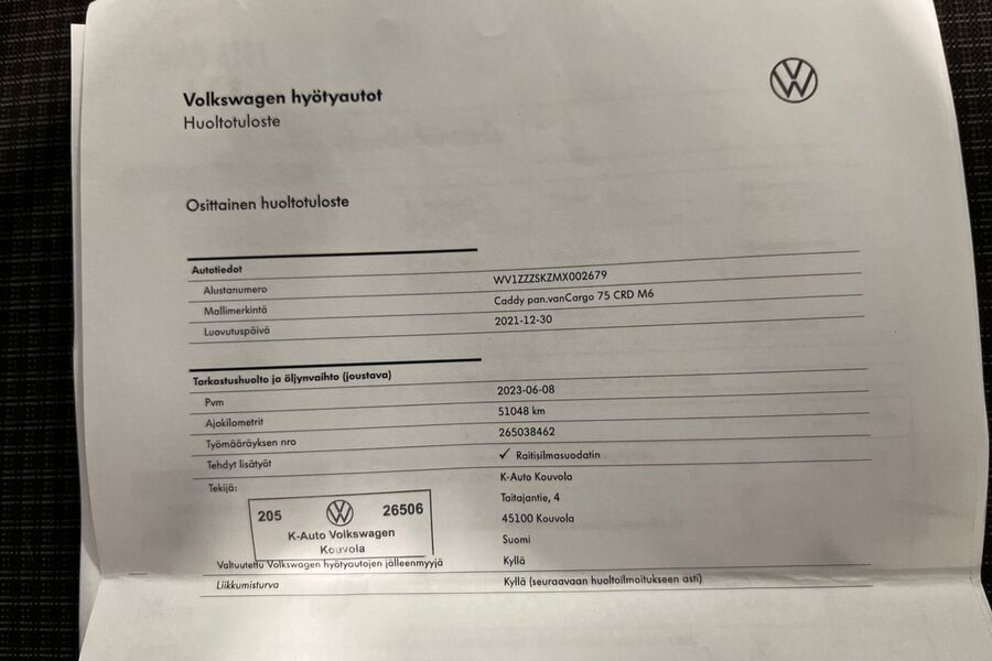 Volkswagen Caddy vaihtoauto