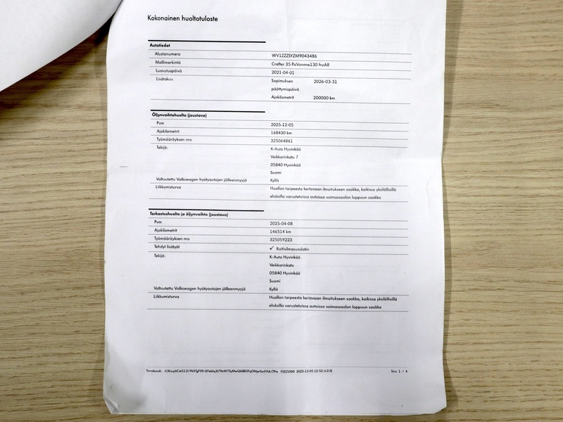 Volkswagen Crafter vaihtoauto