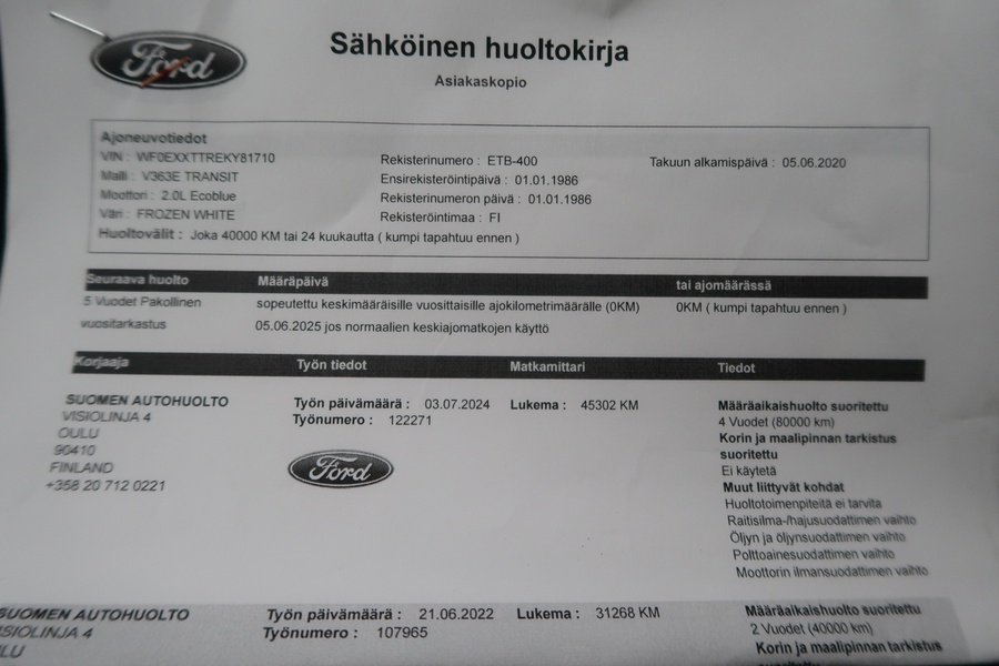 Ford Transit vaihtoauto