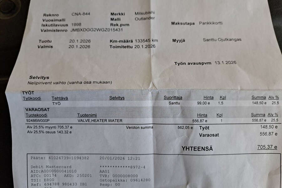 Mitsubishi Outlander PHEV vaihtoauto