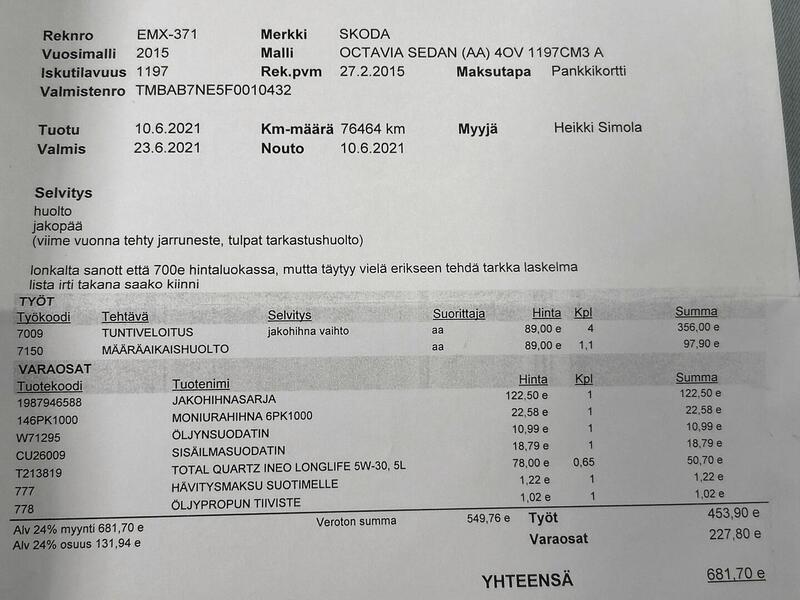 Skoda Octavia vaihtoauto