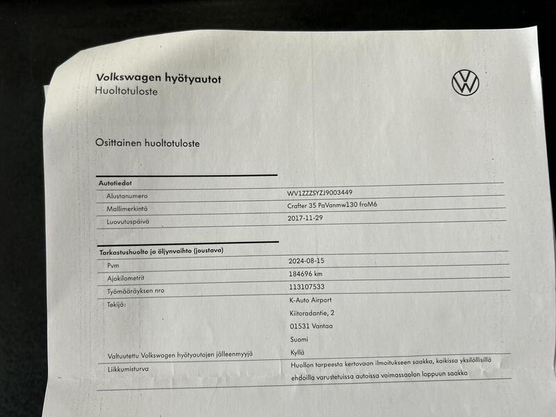 Volkswagen Crafter vaihtoauto