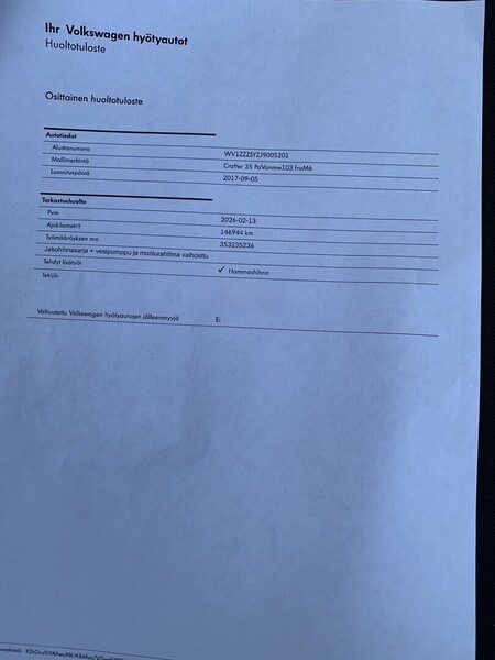 Volkswagen Crafter vaihtoauto