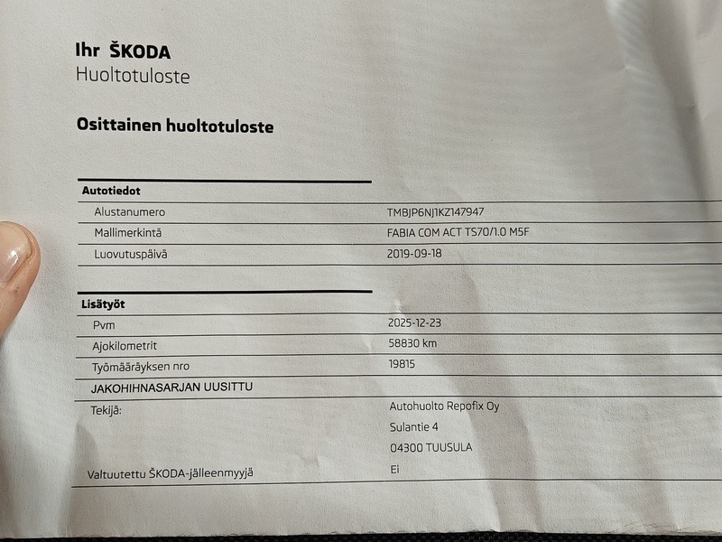 Skoda Fabia vaihtoauto