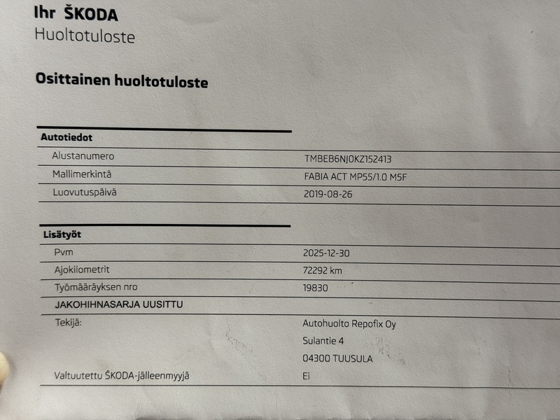 Skoda Fabia vaihtoauto