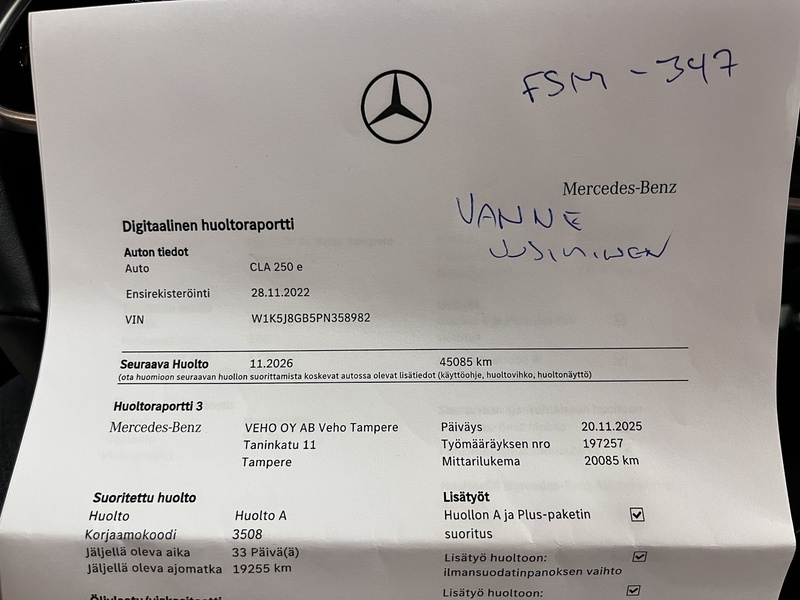 Mercedes-Benz CLA-sarja vaihtoauto