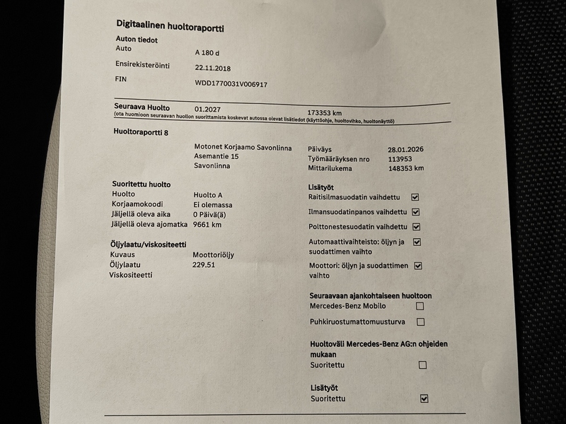 Mercedes-Benz A vaihtoauto