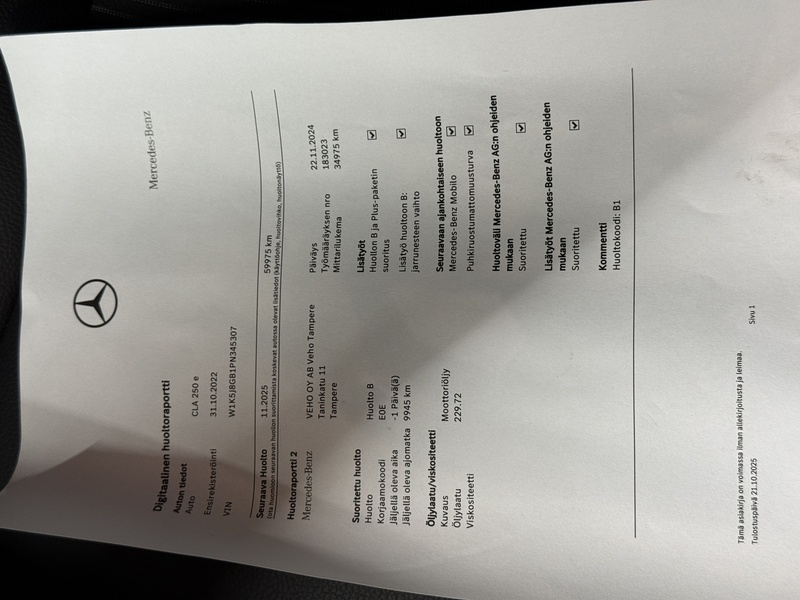 Mercedes-Benz CLA-sarja vaihtoauto