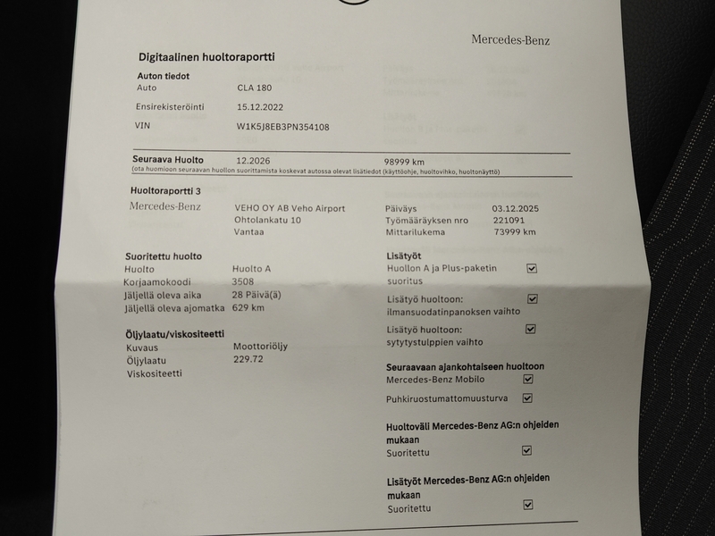 Mercedes-Benz CLA-sarja vaihtoauto