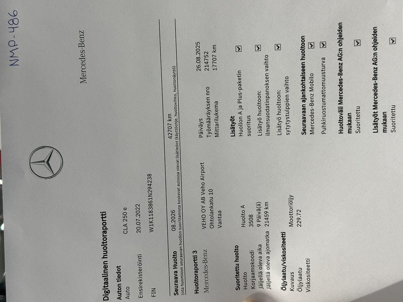 Mercedes-Benz CLA-sarja vaihtoauto