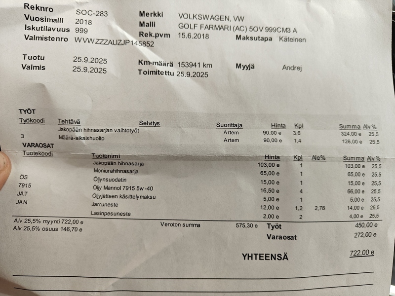 Volkswagen Golf vaihtoauto