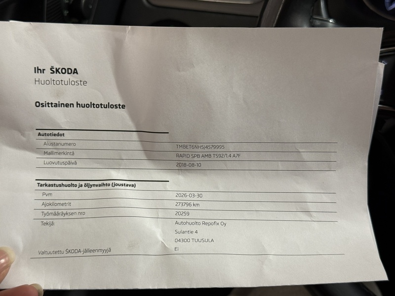 Skoda Rapid vaihtoauto