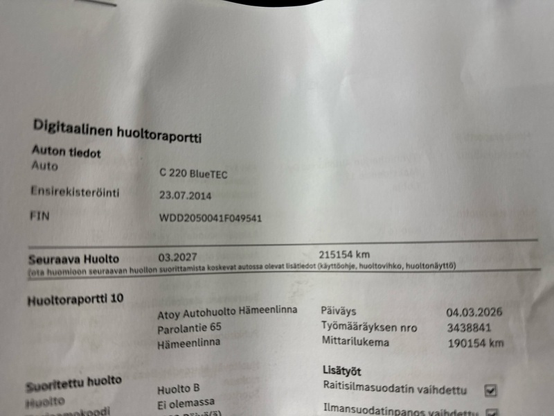 Mercedes-Benz C vaihtoauto