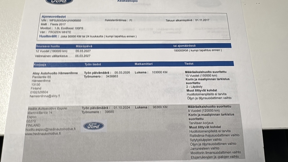 Ford Fiesta vaihtoauto