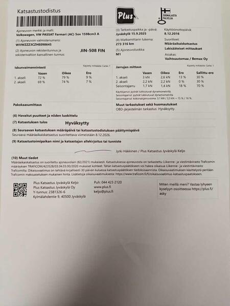 Volkswagen Passat vaihtoauto