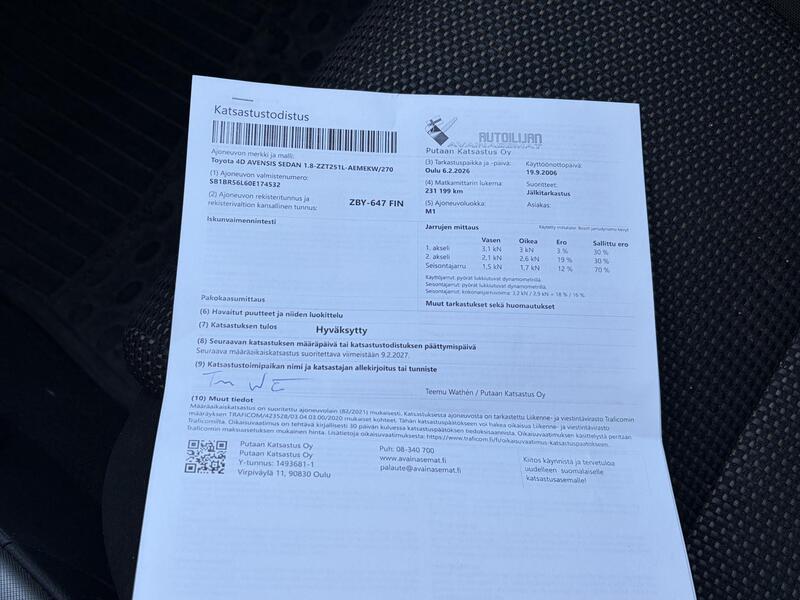 Toyota Avensis vaihtoauto