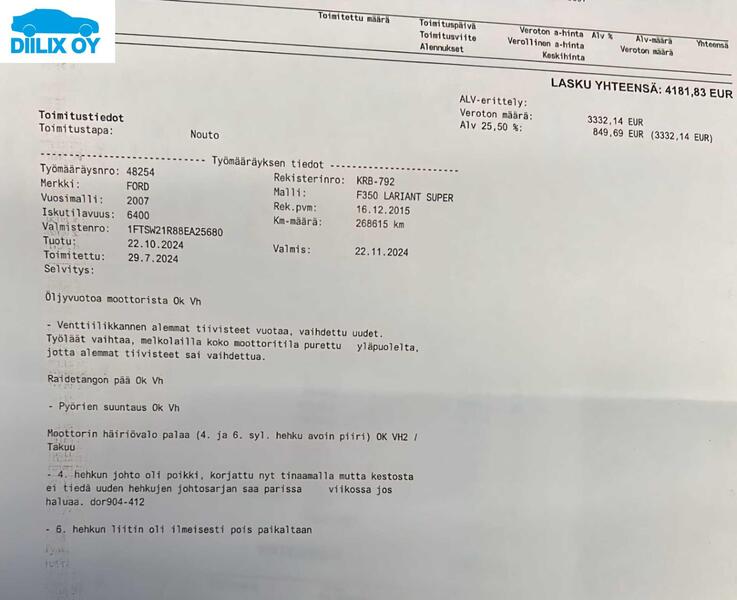 Ford F250 vaihtoauto