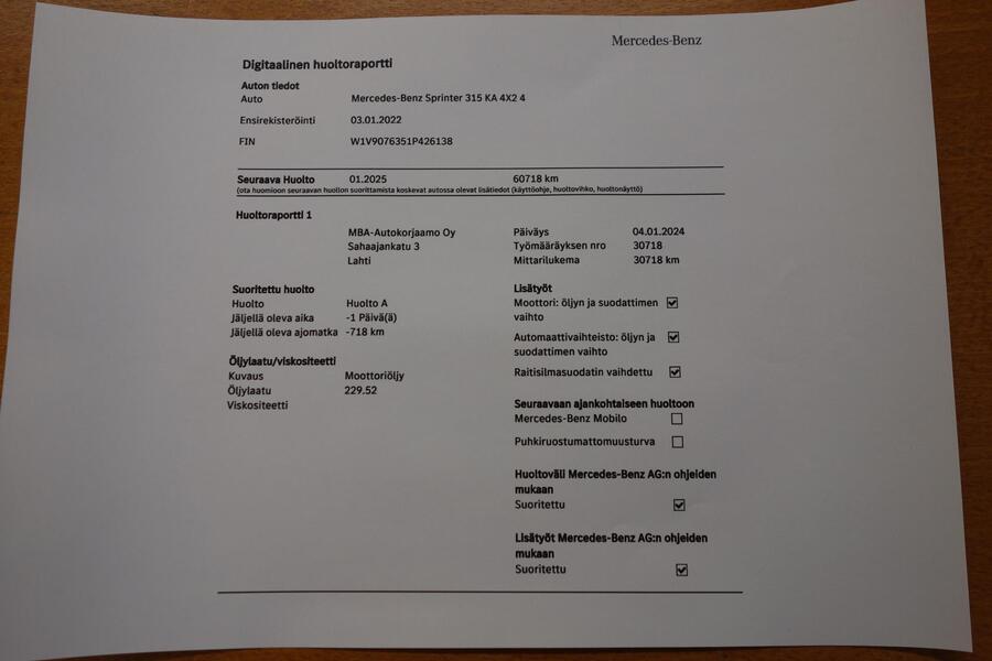 Mercedes-Benz Sprinter vaihtoauto