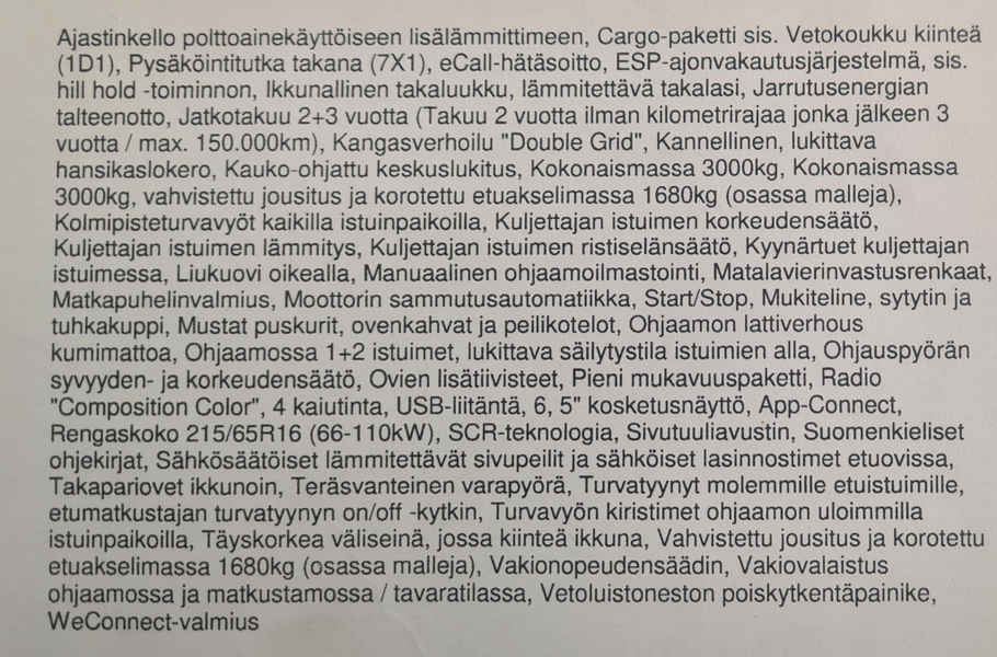 Volkswagen Transporter vaihtoauto