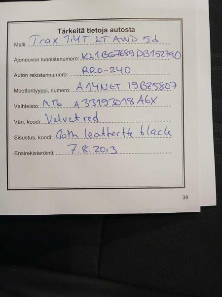 Chevrolet Trax vaihtoauto