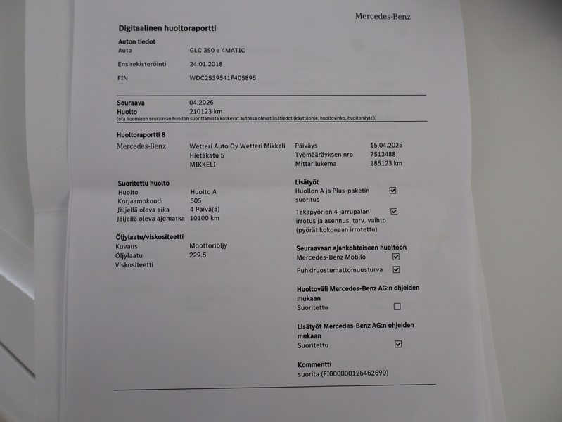 Mercedes-Benz GLC vaihtoauto