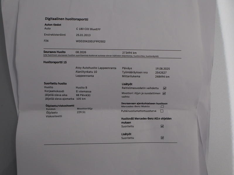 Mercedes-Benz C vaihtoauto