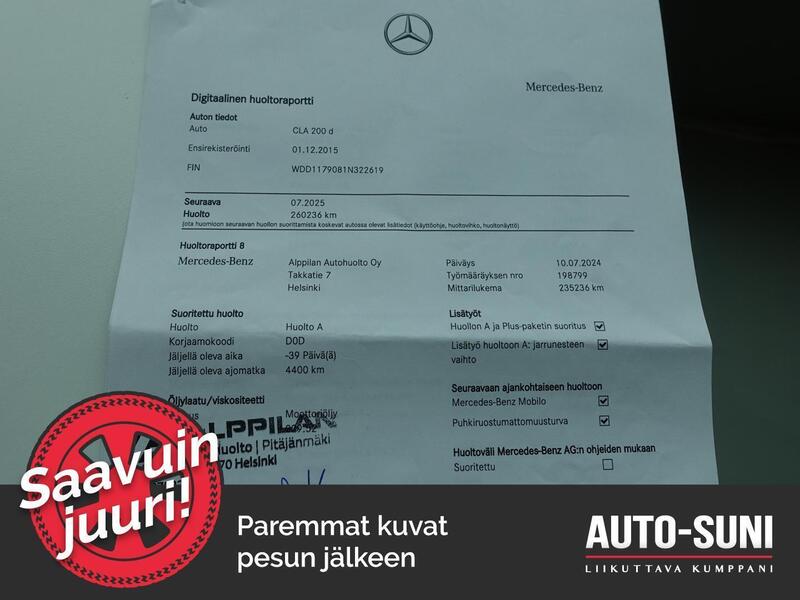 Mercedes-Benz CLA-sarja vaihtoauto