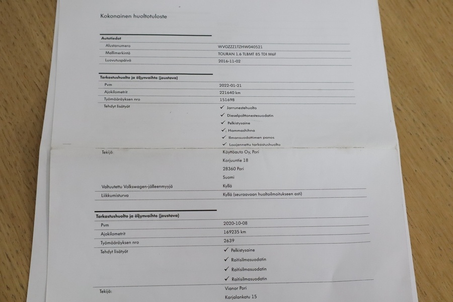 Volkswagen Touran vaihtoauto