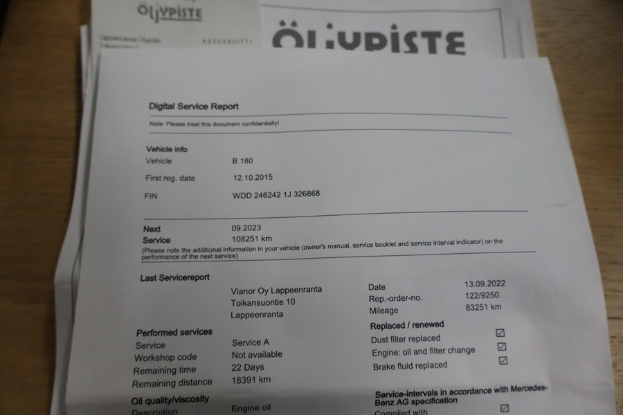 Mercedes-Benz B vaihtoauto