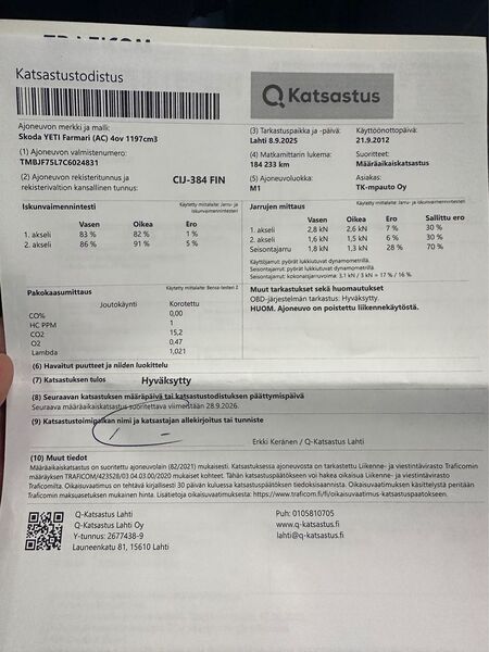 Skoda Yeti vaihtoauto