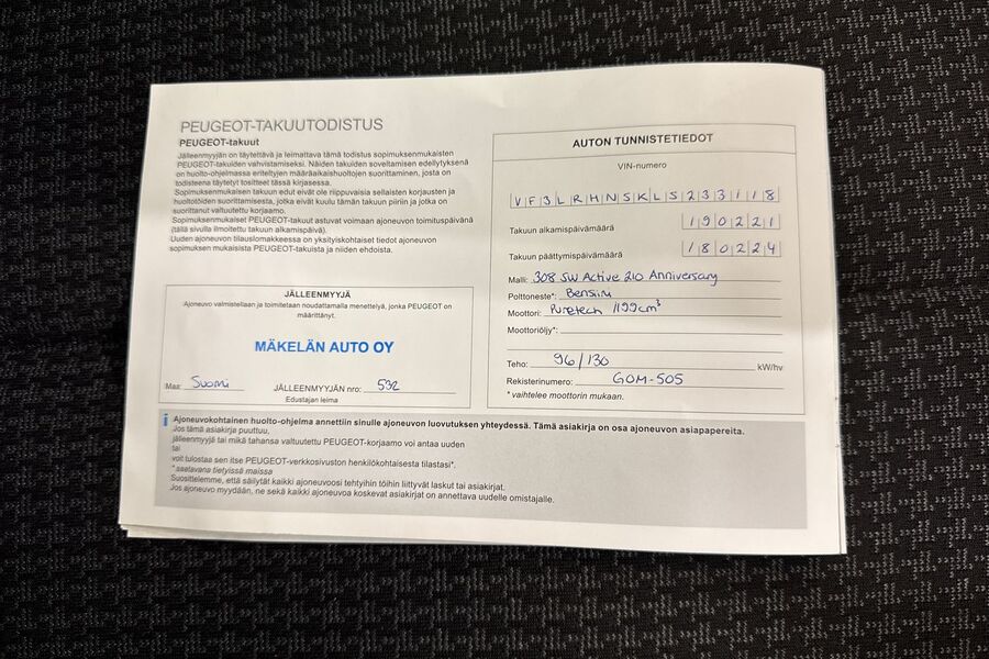 Peugeot 308 vaihtoauto