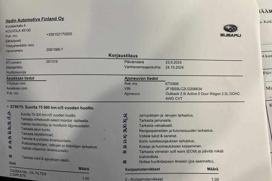 Subaru Outback vaihtoauto